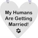 2 x Pulse Brands Engagement Photo Prop Sign - My Humans are Getting Married - Engagement Gifts - Bride to Be - Engaged - Engagement Gifts for Couples (White)