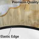 Round Outdoor Fitted Tablecloth with Umbrella Hole, Starfish Seashell Elastic Table Cloth Beach Ocean Waterproof Table Cover with Zipper for Patio Picnic, 36"-44"