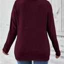 SOLY HUX Women's Plus Size T Shirt Long Sleeve Crew Neck Button Casual Tee Tops Fall Clothes