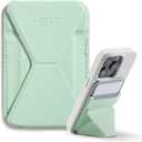 MOFT Magnetic Wallet Stand Compatible with iPhone 17/16/15/14/13/12 Series, Angle Adjustment & Magsafe Compatible MOVAS Phone Stand,Peppermint