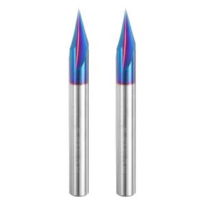 uxcell 2 Pcs 30 Degree V Groove Engraving Router Bit for CNC Tip and 3 Flutes 1/4 Inch Shank Carving Bit Nano Coated Carbide End Mill for Carving Engraving