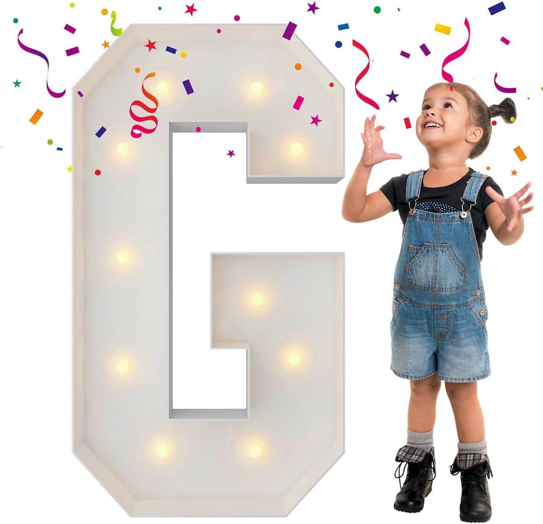 3FT Marquee Light Up Letters, Large Marquee Letters, Big Letters For Engagement Wedding 2026 Graduation Grad Decorations Birthday Party Backdrop Decor, Balloon Arch Kit Letter G