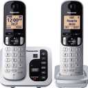 Panasonic DECT 6.0 Expandable Cordless Phone with Answering Machine and Call Block and Caller ID - 2 Cordless Handsets - KX-TGC222S (Silver)