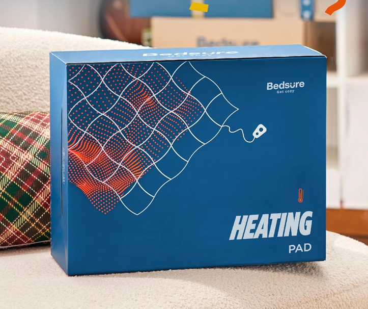 Bedsure Heating Pad for Neck and Shoulders and Back - Birthday Gifts for Women Men Mom Mens, FSA Eligible Items, Heated Pad 2.2lbs, Weighted Large Heated Wrap, 24" x 22", Grey