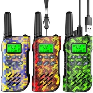 Inspireyes Walkie Talkies for Kids, Rechargeable Long Range 3 Pack, Camouflage Kids Toys for Boys Girls Ages 3-12, 2 Way Radio Toy, Outdoor Adventure Toys, Camping Hiking Gear, Birthday Gifts for Kids