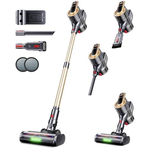 RENDOW Cordless Vacuum Cleaner, 550W 45Kpa Stick Vacuum, 65Mins Vacuum Cleaners for Home with LED Display, Self-Standing Anti-Tangle Lightweight Vacuum Cordless for Carpet Hardwood Floor