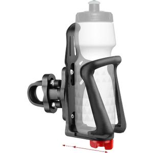 Motorcycle Water Bottle Holder, Adjustable Bike Water Cup Holder, 2-2.95in Bottle Cage for Bicycle, Wheelchair, Stroller, Suitable for 0.59-1.29in Diameter Pole
