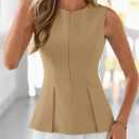 PRETTYGARDEN Women's 2026 Summer Vest Tops Business Casual Going Out Outfits Sleeveless Zip Up Dressy Tank Top Suit Waistcoat