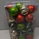 ROSELEAF 30ct 2.36" Shatterproof Christmas Tree Ornaments - Red, Green, Gold Plastic Hanging Balls - Christmas, Wedding And Engagement Occasion