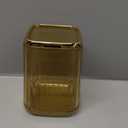 DASITON Makeup Brush holder Organizer, plastic Square Cosmetic Brush Storage Holder, Vintage Stripe Make Up Brush Cup Pen Pencil HolderAmber