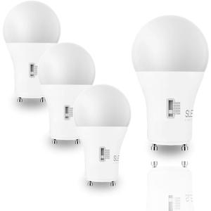 SLEEKLIGHTING | 15w, 100W Eq, GU24 Base LED 2 Prong Light Bulbs, UL Approved, 120v, Mini Twist Lock, 5CCT (2700K-5000K) Dimmable - Replaces Spiral Self Ballasted CFL Two Pin Bulbs (4PK)
