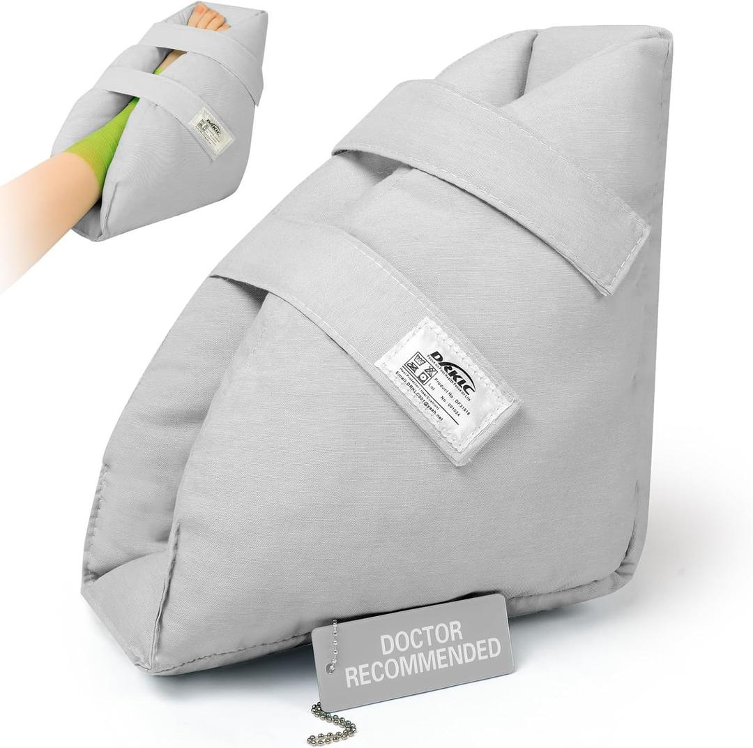 Heel Protectors Cushion for Pressure Sores,Adjustable Foot Support Boot Surgery Recovery Supplies for Elderly Bedridden Pressure Ulcer Cushion Ankle Pillow for Bed, Wheelchairs (Gray- 1 Piece)