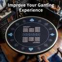 AQQA 47-Inch Round Poker Table Mat with Hand Rankings - Waterproof & Durable Texas Hold'em Mat, Foldable Poker Game Mat for Home Games, Tournaments, Card Nights (Foldable Design)