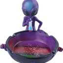 Ash Tray Cool Ashtrays for Cigarettes, Alien Fantasy Ashtray Decor for Home Office, Ornament Gift (Purple, ALIEN)