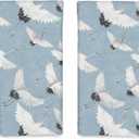 Crane Bird Kitchen Towels Set of 2 Hand Towel, White Crane Decorative Dish Towels for Kitchen, Bathroom Kitchen Decor, 16x24