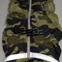 Lelepet Dog Coat Warm Dog Winter Coat Waterproof Dogs Jacket with Harness Built in Reflective Pet Fleece Vest Zip-Up Cold Weather Coats for Large Dogs Turtleneck Windproof Boston Terrier Green Camo L