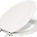 KOHLER 4647-96 Stonewood Toilet Seat Elongated,Wood Toilet Seat, Elongated Toilet Seat for Standard Toilets, Toilet Lid, Biscuit
