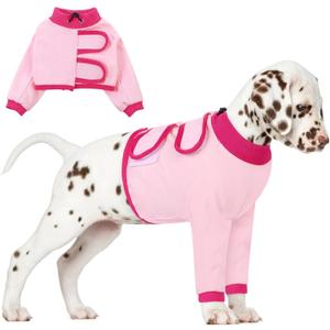 AOFITEE Dog Recovery Suit for Front Legs, Breathable Leg Sleeve Right Left Thigh, Anti-Licking Wounds Sleeves Dog Elbow Brace Protector, Leg Cover for Joint Pain Great Cone Alternative Pink M