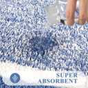 Pauwer 3 Pieces Bathroom Rugs Sets, Ultra Soft Non-Slip Mats, Microfiber Absorbent Bath Rugs with U-Shaped Toilet Rug for Bath Floor, Tub, Shower, Blue