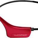 Bone Conduction Headphones Bluetooth - Open-Ear Earbuds, Wireless Headset with Mic, Titanium Lightweight Sweat Resistant for Workout Running Hiking Driving Bicycling (Red)