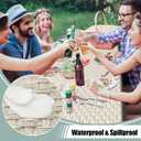 misaya Rectangle Waterproof Vinyl Table Cloth, Wipeable Tablecloth with Flannel Backing, Plastic Table Cover for Dinner, Picnic, Indoor and Outdoor (Weave, 60" x 84")