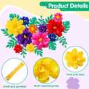 Geyee 80 Pcs Mexican Giant Paper Flowers Leaves Set, 48 Pcs Large Mexico Tissue Paper Flowers and 32 Green Leaves for Mexican Party Wedding Archway Fiesta Birthday Decoration 20" 10''