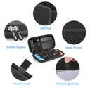Younik Switch Case for NS Switch and Switch OLED, 11 in 1 Black Switch Accessories Kit Include Switch Carrying Case, Thumb Caps, Cute Sticker and Pendant