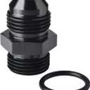 16AN Male Flare to 16AN ORB O-ring Boss Fuel Pump Rail Adapter Fitting Aluminum Black