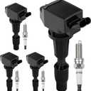 HQPASFY UF764 Ignition Coils Pack & Iridium Spark Plugs Set of 4 Compatible with Hyundai Sonata Santa Tucton, Optima Sportage Sorento, Genesis 2.0L 2.4L Repalce# GN10730, 5C2091