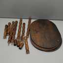 MaxSmeo Side Table, 3Tier Small End Table, Modern Oval Night Stand Accent Table for Living Room, Bedroom, Rustic Brown