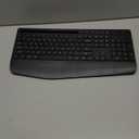 Wireless Keyboard and Mouse Combo - Full-Sized Ergonomic Keyboard with Wrist Rest, Phone Holder, Sleep Mode, 2.4G Quiet Keyboard for PC Laptop, Complete Work Setup for Office or Home -Trueque KM23 (1 PACK, Black)