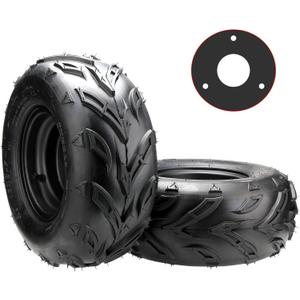 ELANER 16x8-7 ATV Wheels, 3 lug 16x8-7 Tubeless Tires for Kazuma Quad ATV Go Kart UTV 125cc 150cc Off Road Tyres 3 Holes Rim set of 2