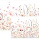 LemonRoad 2 Pcs Pink Floral Tempered Glass Cutting Board Set, 12" x 16" & 8" x 12", Decorative Glass Cutting Boards for Kitchen Counter with Anti-Slip Feet, Dishwasher Safe Countertop Protector