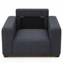 Emerald Homes Oversized Accent Sofa Chair, Modern Armchair with Deep Seat, Comfy Upholstered Large Reading Chair with Removable Washable Covers for Living Room & Bedroom Office, Blue, size 36x36x24.