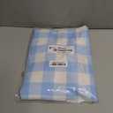 Smiry Rectangle Picnic Table Cloth, Elastic Waterproof Fitted Vinyl Tablecloths, Flannel Backed Buffalo Plaid Table Covers for Dining, Camping, Outdoor (Baby Blue and White, 30" x 60")