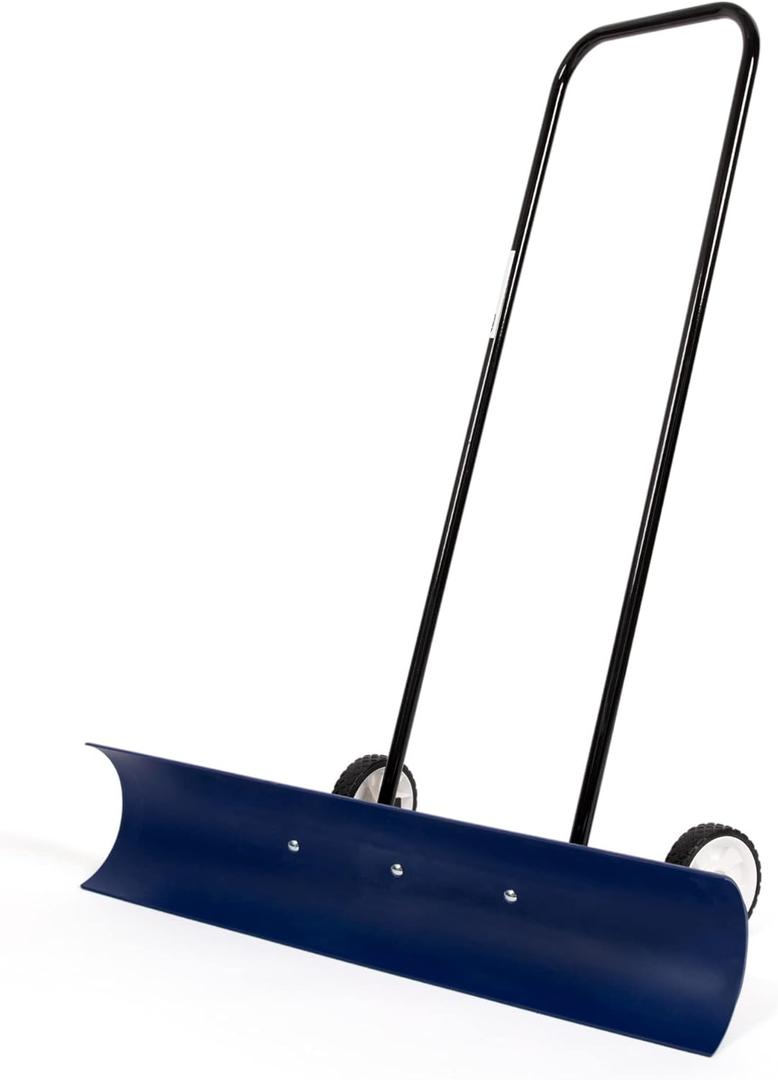 30SNC 36-inch Bi-Directional Wheeled Snow Shovel Pusher and Barn Shovel, 7.5" x 36 ", Blue