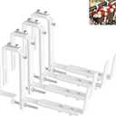 Y&M Adjustable Window Box Brackets for Planter Box, Heavy Duty Wall Mounted Hooks Hangers for Flower Baskets Holder Durable, Hanging Brackets for Fence Patio Garden Balcony(4 Packs)