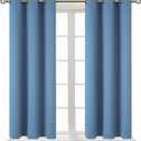 BGment Blackout Curtains for Bedroom - Grommet Thermal Insulated Room Darkening Curtains for Living Room, Set of 2 Panels (38 x 45 Inch, Faded Denim)