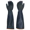 North Tower Heavy Duty Rubber Gloves, Industrial Gloves Waterproof Reusable Protective Work for Cleaning, Dishwashing, Upgraded with Non-Slip Design, Black(22in,1pair)
