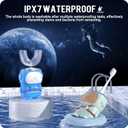 RexCodar Ultrasonic Kid's U-Shaped Electric Toothbrush, IPX7 Waterproof, Five Cleaning Modes,Cartoon Astronaut, 60S Smart Reminder (6-12 Age (Blue))