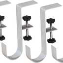 4pcs Desk Hooks, Under Shelf Table Storage Hooks Clip-On Desktop Accessory for Organizing Book Bags and Desktop Miscellaneous Items (White)