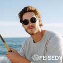 FEISEDY Adjustable Tint Sunglasses Polarized Men, 1-9 Gear Manual Dimming, Steampunk Round Metal Frame UV400 ND Filter B1400 (M)