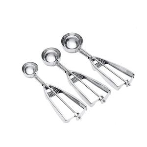 Ice Cream Scoop, 3Pcs Cookie Scoop Set, Stainless Steel Ice Cream Scooper with Trigger Release, Large/Medium/Small Cookie Scooper for Baking, Cookie Scoops for Baking Set of 3 with Cookie Dough Scoop…