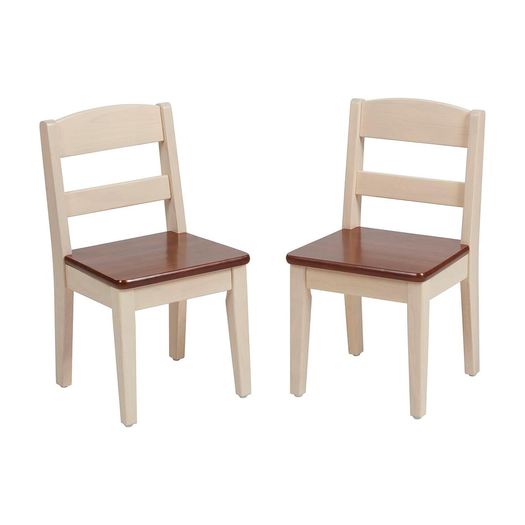 ECR4Kids Hideaway Chair, Kids Furniture, Dark Walnut/Antique White, 2-Pack