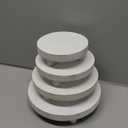 Geetery 4 Pcs Wooden Risers for Display Wood Pedestal Stand Mini Tray Stand Round Wooden Pedestal Holder Rustic Riser for Decor Tiered Tray Decor Home Kitchen, 4 Size(White)