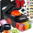 Mueller ULTIMATE 12 Blade Vegetable Chopper, Mandoline Slicer and Spiralizer, Dicer, Grater, Kitchen Essentials & Accessories, Black