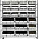 Seville Classics Heavy Duty NSF Bin Rack Solid Steel Wire Shelving Storage Unit, Patented Organizer for Garage, Warehouse, Office, Restaurant, Classroom, Kitchen, Gray, Includes 21 Bins