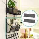 HapiRm Over The Door Hooks with 9 Hooks and 2 Baskets, Rustproof & Waterproof 304 Stainless Steel Door Hanger, Storage Organizer for Bathroom, Kitchen, Bedroom-Black (for 1.57in Doors)