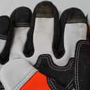 Vgo... Chainsaw Gloves, 12-Layer Chainsaw Protection on Both Hand Back, leather Work Gloves, Mechanic Gloves M