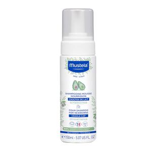 Mustela Cradle Cap Foam Shampoo for Newborn - Baby Shampoo with Natural Avocado - Tear-Free & Fragrance-Free - 5.07 fl. oz.